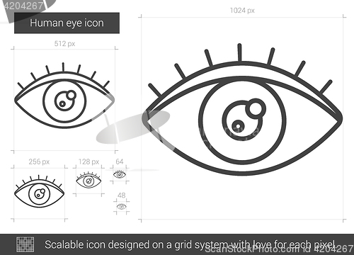 Image of Human eye line icon.