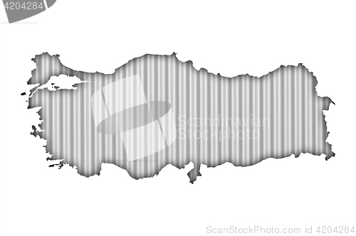 Image of Map of Turkey on corrugated iron