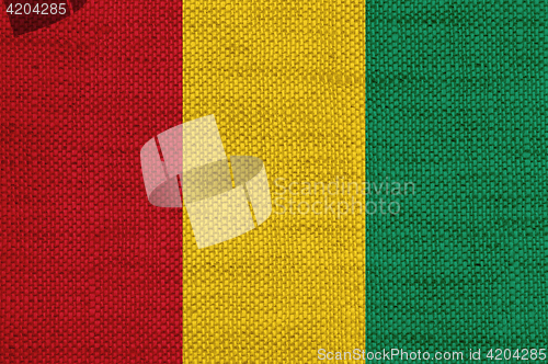 Image of Flag of Guinea on old linen