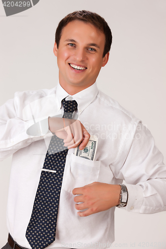 Image of Young Emotional Man In A Business Suit