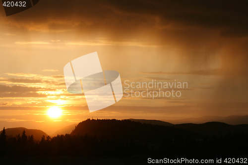 Image of sunset and rain