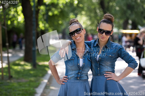 Image of twin sister with sunglasses