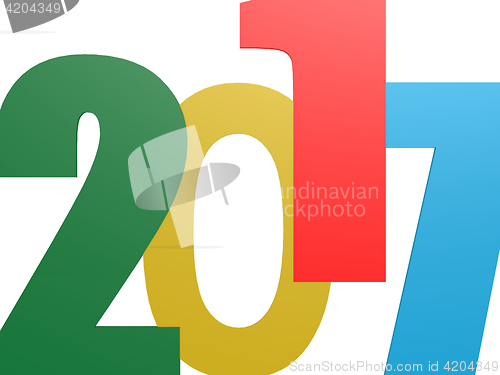 Image of Happy New 2017 Year on white