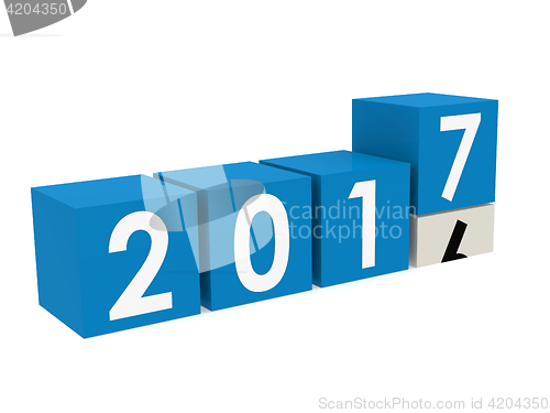 Image of New year 2017 Blocks in blue