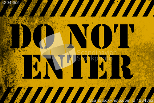 Image of Do not enter sign yellow with stripes