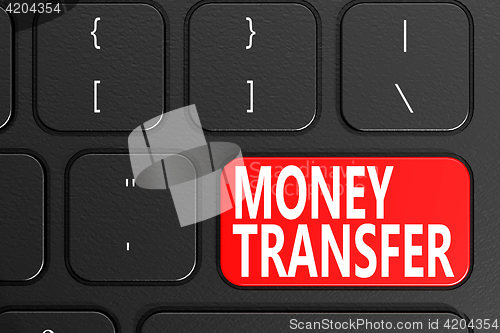 Image of Money Transfer on black keyboard
