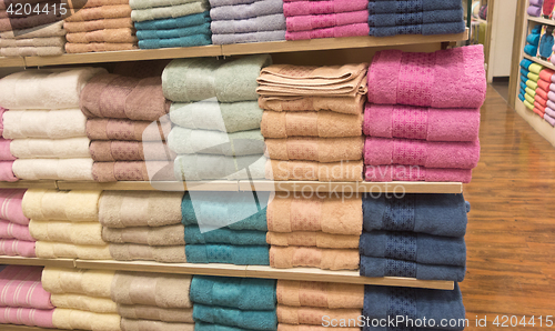 Image of towels on shelves