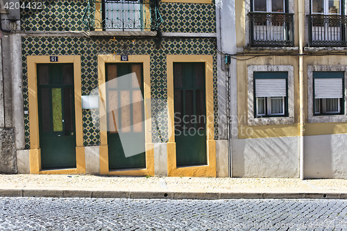 Image of Street  in old town of Lisbon, Portugal