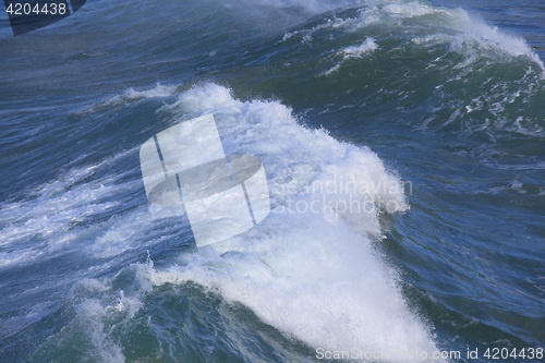 Image of Sea surf great wave break on coastline