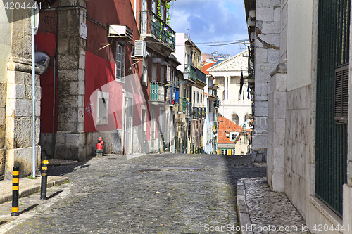 Image of Street  in old town of Lisbon, Portugal