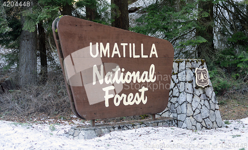 Image of Umatilla National Forest Entrance Sign Oregon Wilderness