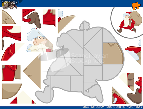 Image of jigsaw puzzle with santa claus