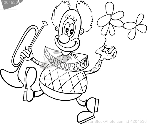 Image of funny clown coloring page