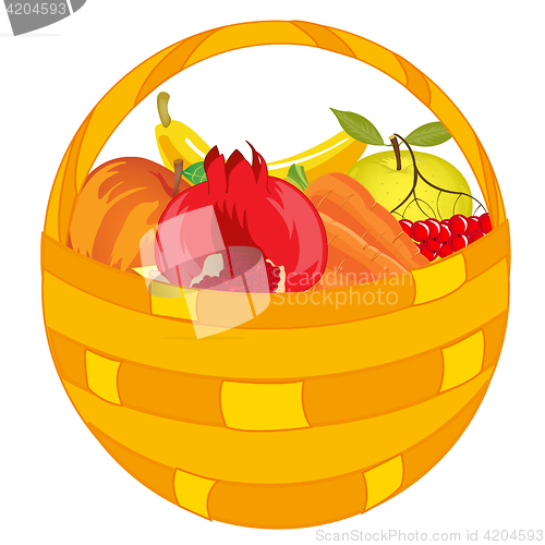 Image of Fruits and vegetables in basket