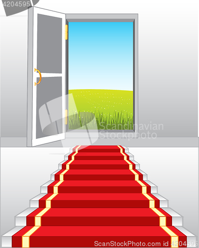 Image of Stairway and door in nature