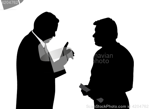 Image of Boss giving order or warning his employee