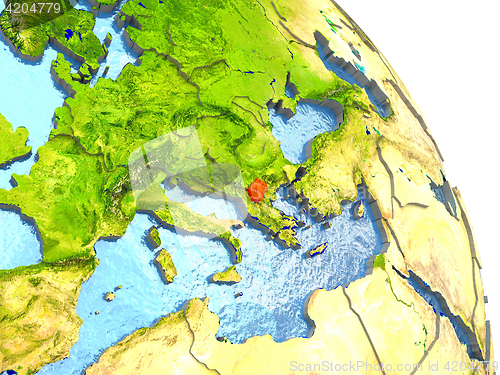 Image of Macedonia on Earth in red