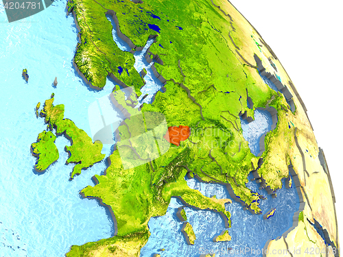 Image of Czech republic on Earth in red