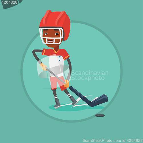 Image of Ice hockey player vector illustration.