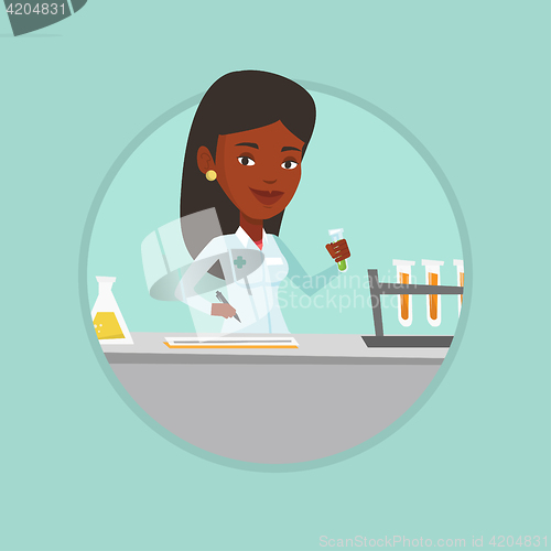 Image of Laboratory assistant working vector illustration.