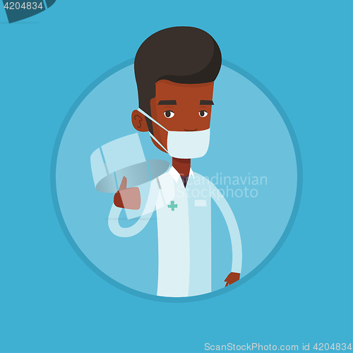 Image of Doctor giving thumbs up vector illustration.
