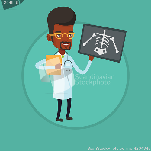 Image of Doctor examining radiograph vector illustration.