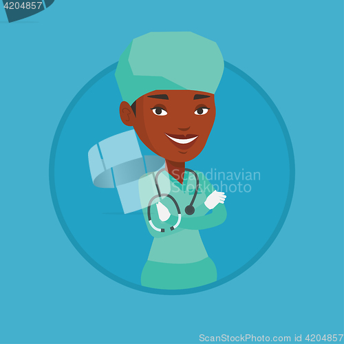 Image of Young confident surgeon with arms crossed.
