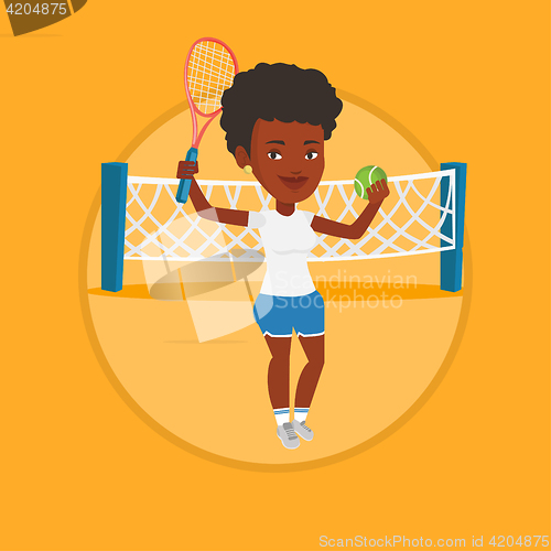 Image of Female tennis player vector illustration.