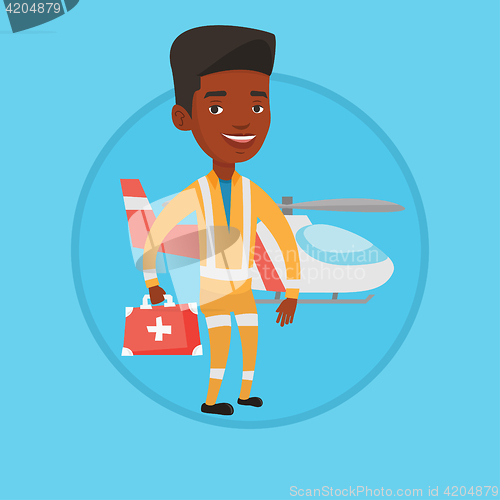 Image of Doctor of air ambulance vector illustration.