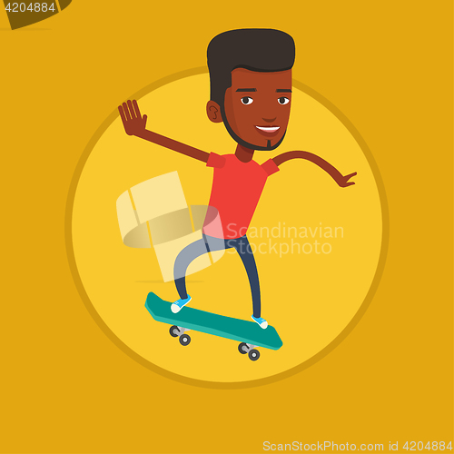 Image of Man riding skateboard vector illustration.
