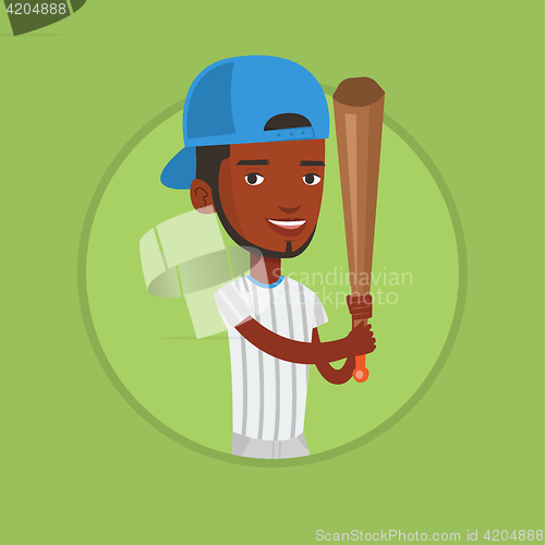 Image of Baseball player with bat vector illustration.