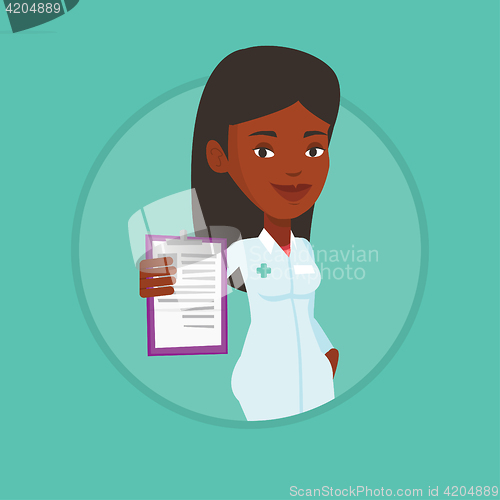 Image of Doctor with clipboard vector illustration.