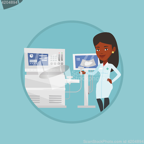 Image of Female ultrasound doctor vector illustration.