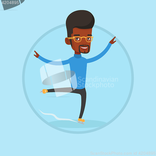 Image of Male figure skater vector illustration.