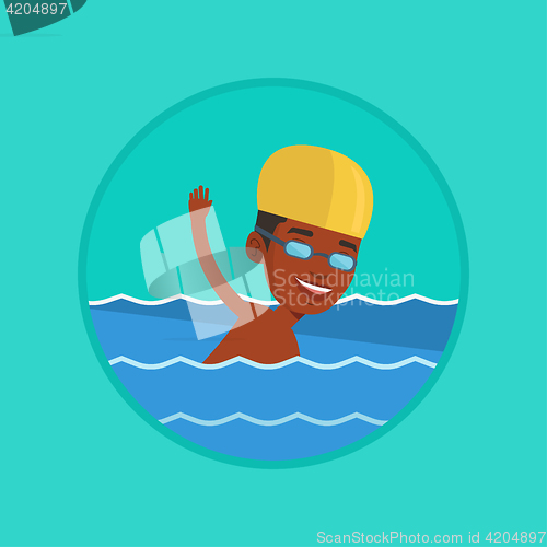 Image of Man swimming vector illustration.