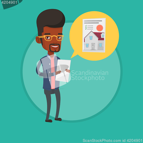 Image of Man looking for house vector illustration.