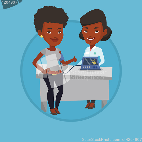 Image of Blood pressure measurement vector illustration.