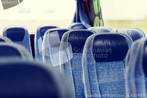 Image of travel bus interior and seats