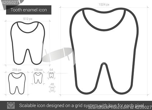 Image of Tooth enamel line icon.