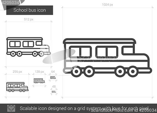 Image of School bus line icon.