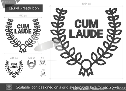 Image of Laurel wreath line icon.