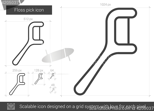 Image of Floss pick line icon.