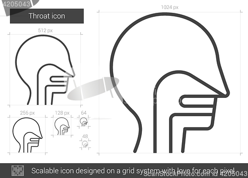 Image of Throat line icon.