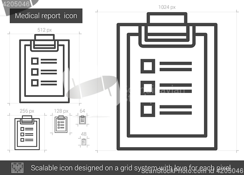 Image of Medical report line icon.