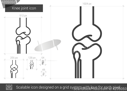 Image of Knee joint line icon.