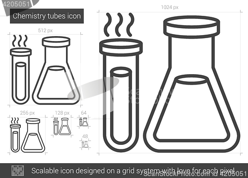 Image of Chemistry tubes line icon.