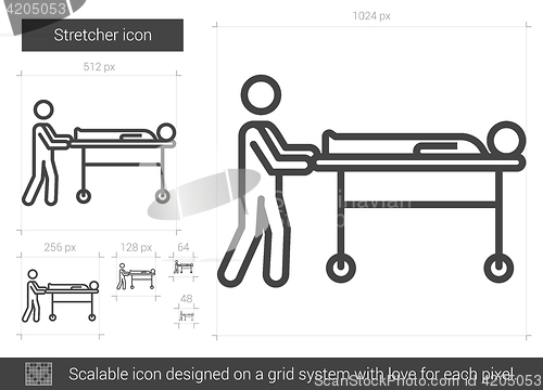 Image of Stretcher line icon.