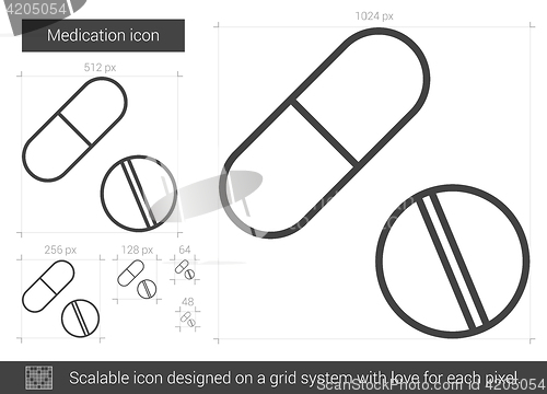 Image of Medication line icon.