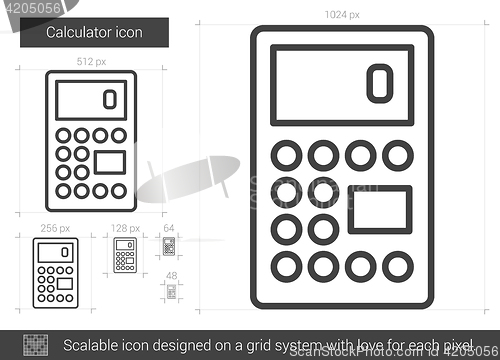 Image of Calculator line icon.