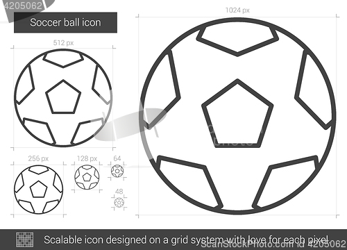 Image of Soccer ball line icon.